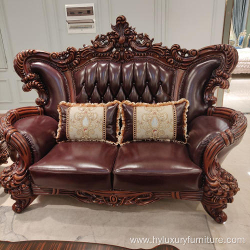 Factory leather European style living room sofa